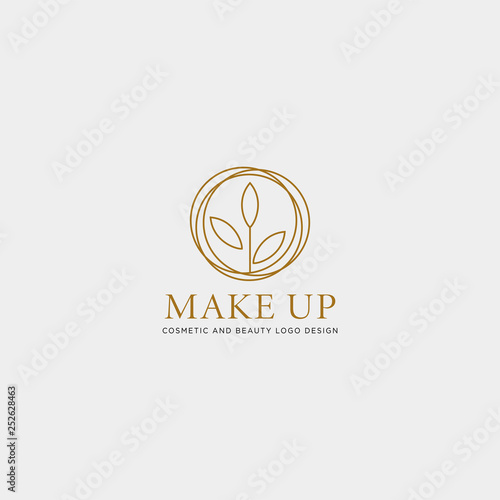 beauty cosmetic line art logo template vector illustration icon element