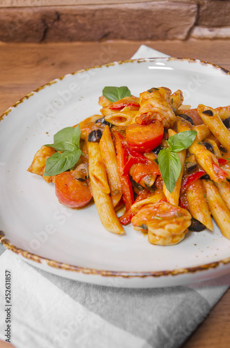 Italian Pasta with shrimp in tomato sauce