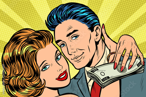 couple in love, money salary gift