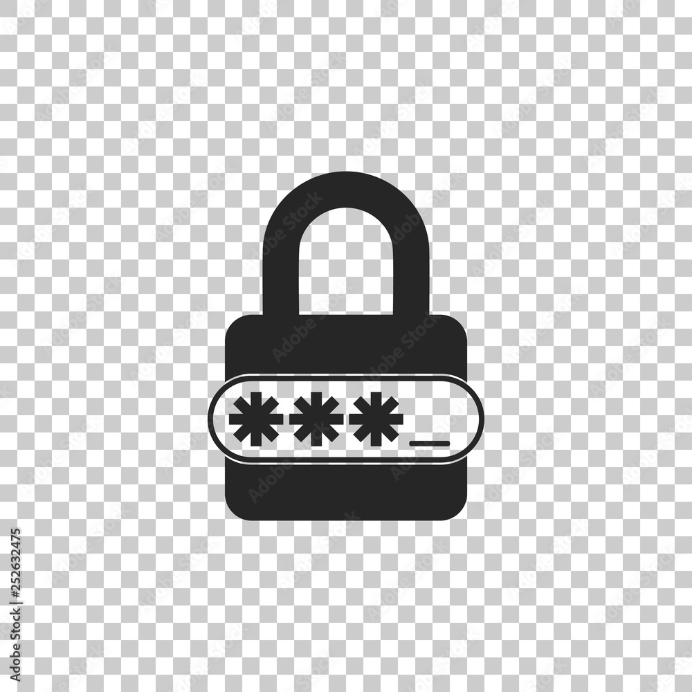 Password protection and safety access icon isolated on transparent background. Flat design. Vector Illustration Password protection and safety access icon isolated on transparent background. Flat design. Vector Illustration