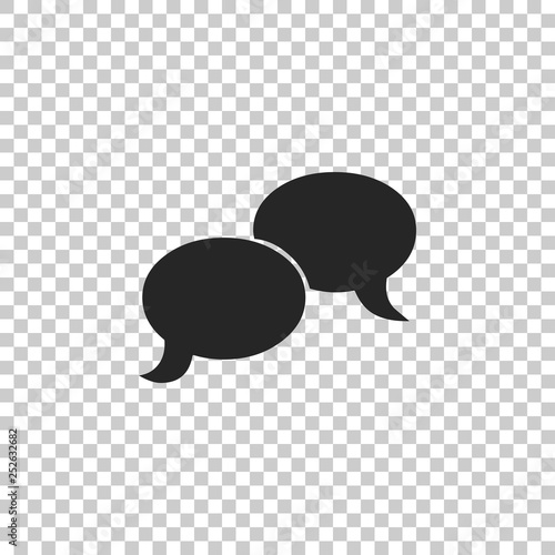 Blank speech bubbles icon isolated on transparent background. Flat design. Vector Illustration