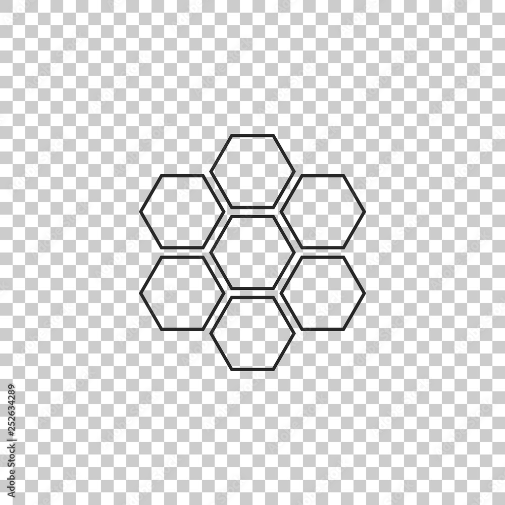 sign icon isolated on transparent background. Honey cells