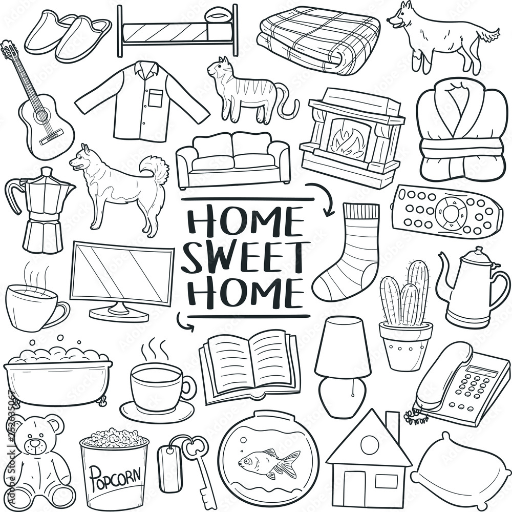 Dolca Hejmo (Sweet Home) Drawing by Jasmina Spahic | Saatchi Art