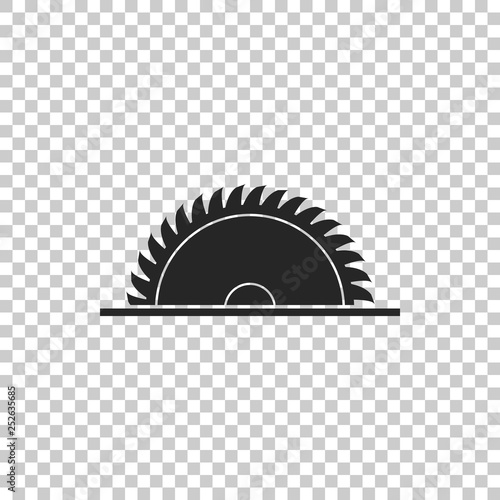 Circular saw blade icon isolated on transparent background. Saw wheel. Flat design. Vector Illustration