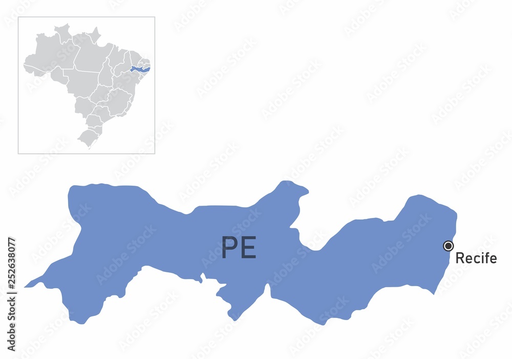 Fototapeta premium Pernambuco State map illustration