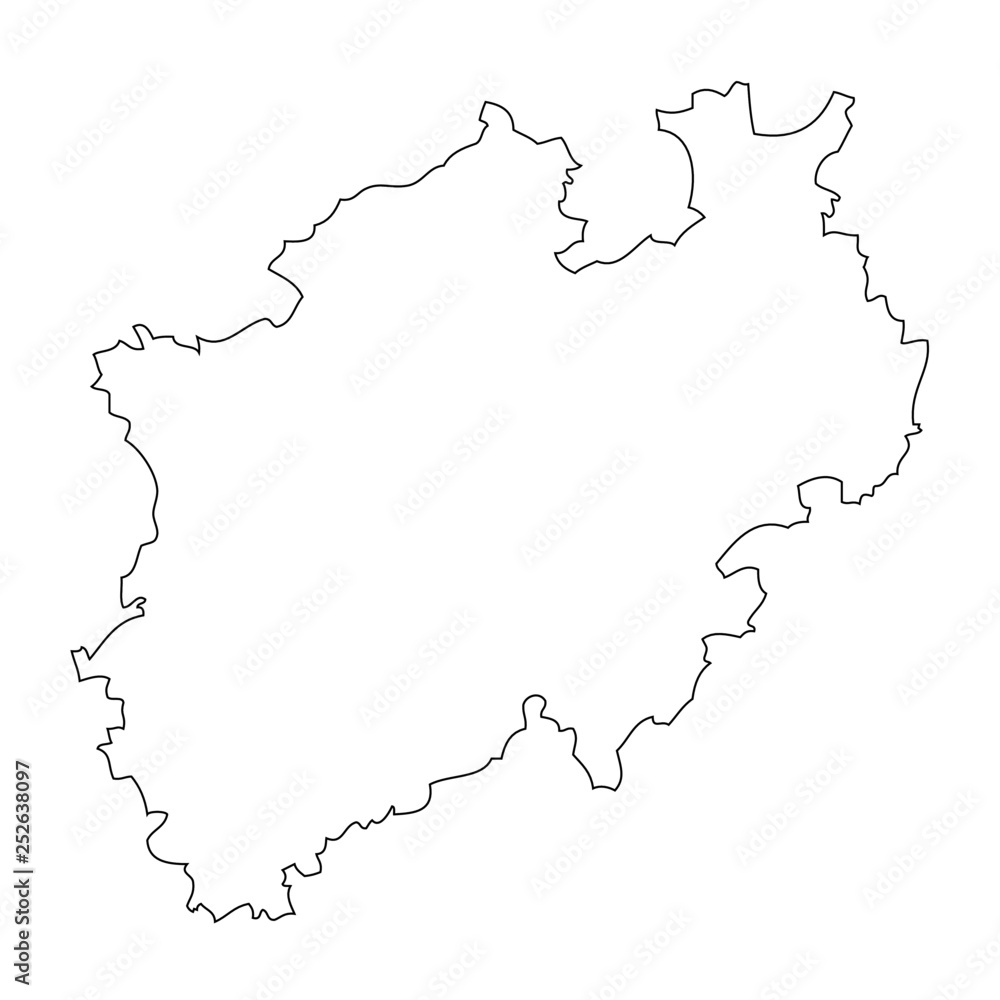 Nordrhein-Westfalen, Düsseldorf - map region of Germany