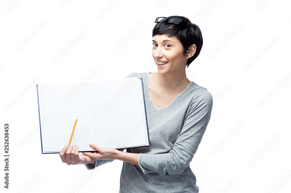 Smiling woman student, teacher or business Smiling woman student, teacher or business