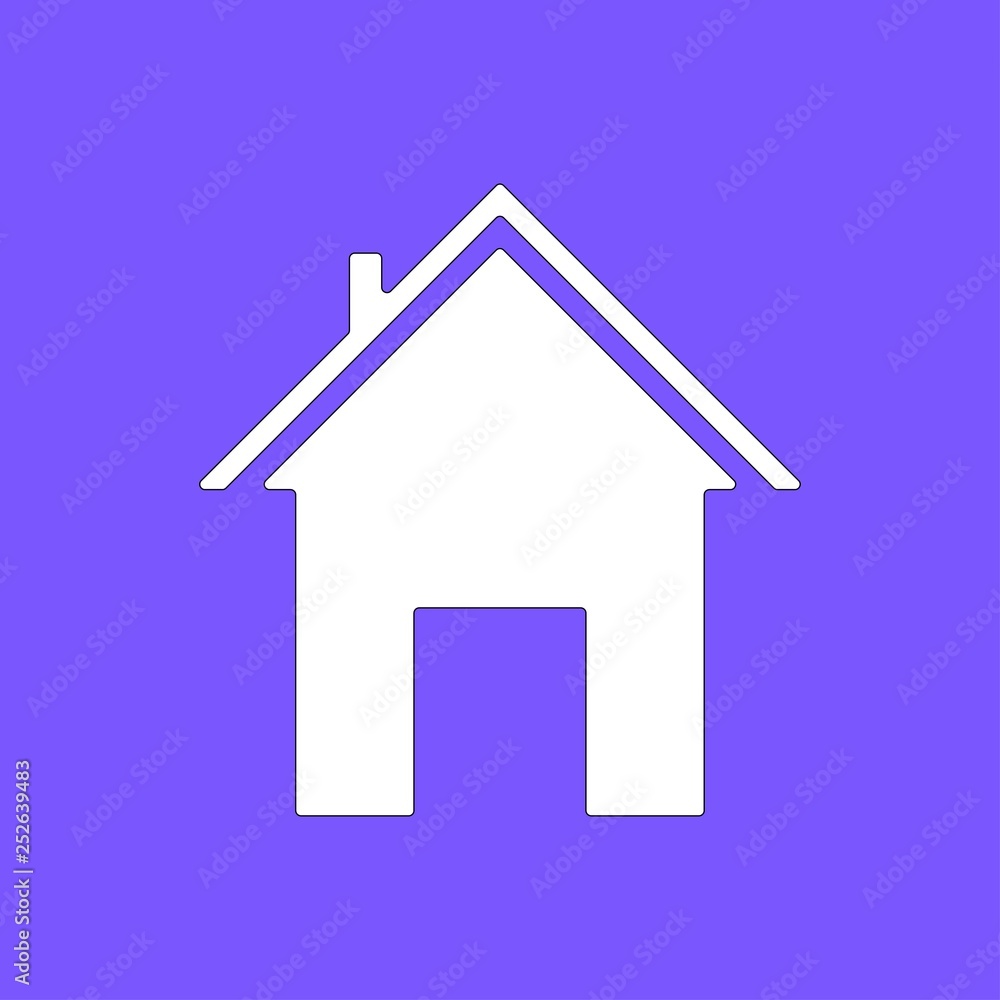Home icon isolated on violet background. White symbol for your design. Vector illustration, easy to edit. Home icon isolated on violet background. White symbol for your design. Vector illustration, easy to edit.