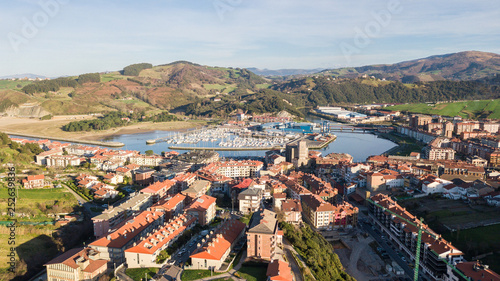 aerial view of zumaia basque town, Spain