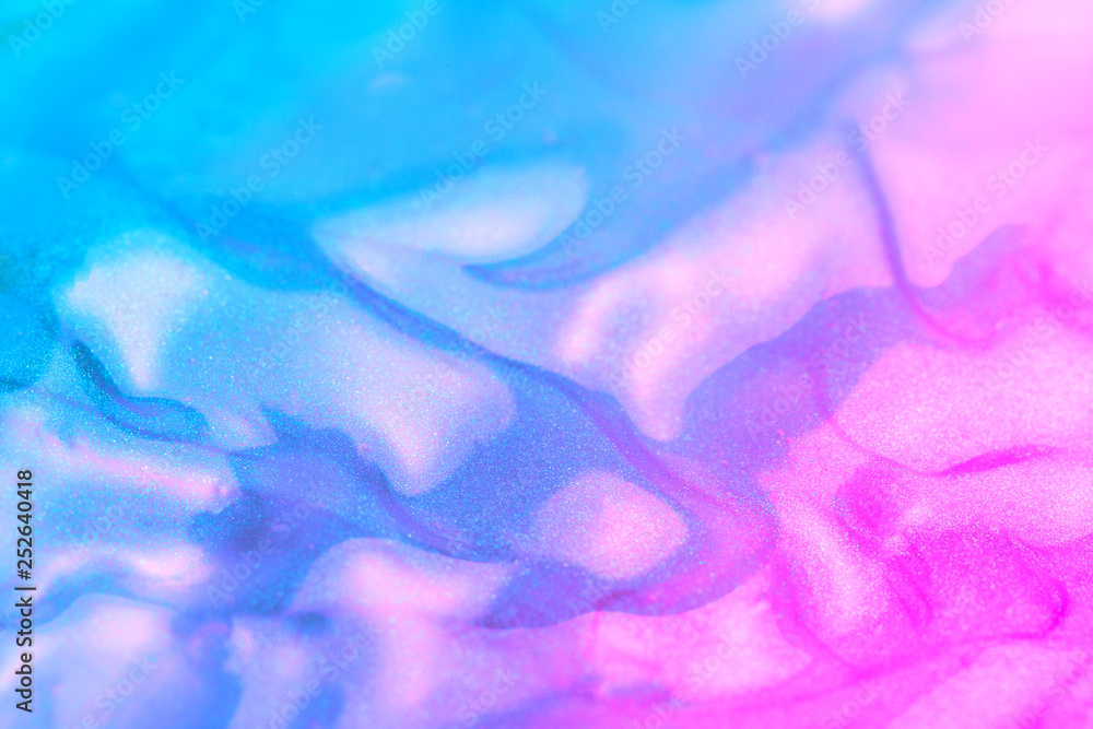 Obraz premium vaporwave style texture background: neon pink funky paint texture. Close up, flat lay.