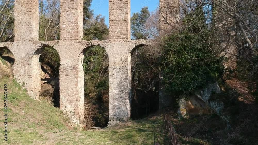 aerial view of the ancient town Monterano