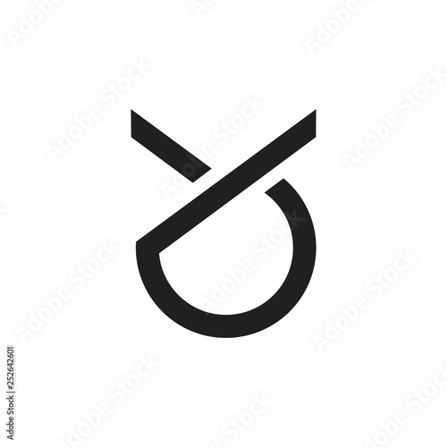 letters yo or oy simple geometric logo vector
