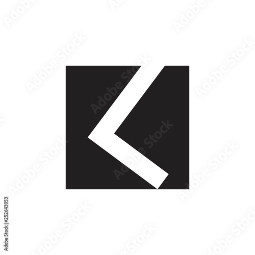 abstract letter kl simple square geometric logo