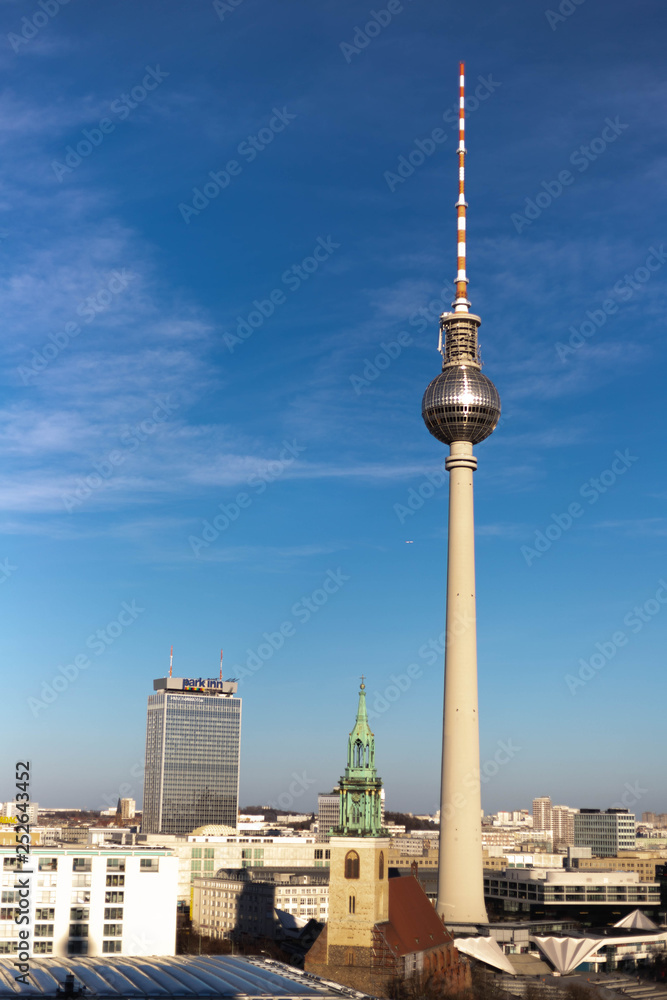 Obraz premium View of the television tower of Berlin, Germany