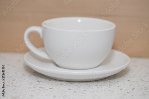 White coffee cup on the table -  - Image
