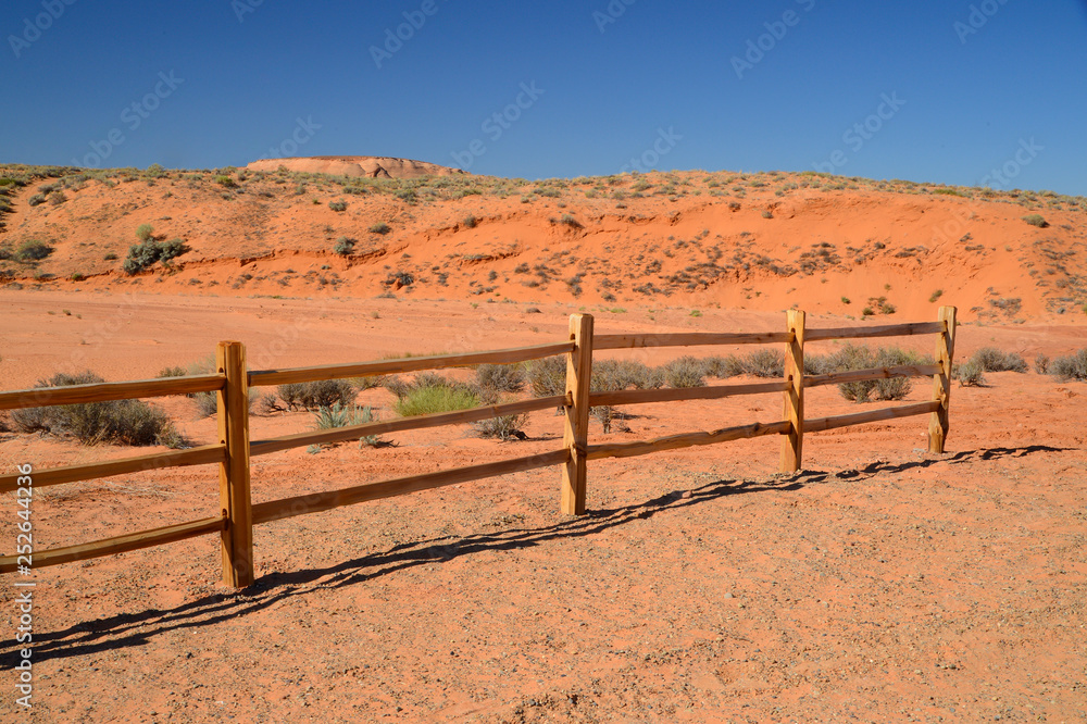 Wooden fence in the Arizona desert