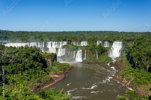 Amazing view of Iguazu Falls  one of the new seven wonders of the world  on the border with Brazil and Argentina.