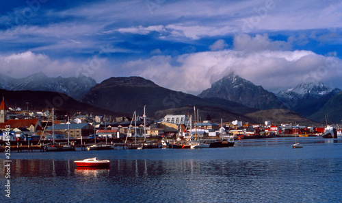Argentina: The harbour of Ushuaia, the most southern city on Fireland