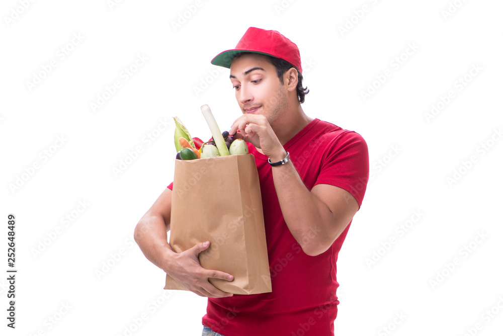 Concept of shopping delivery isolated on white background Concept of shopping delivery isolated on white background