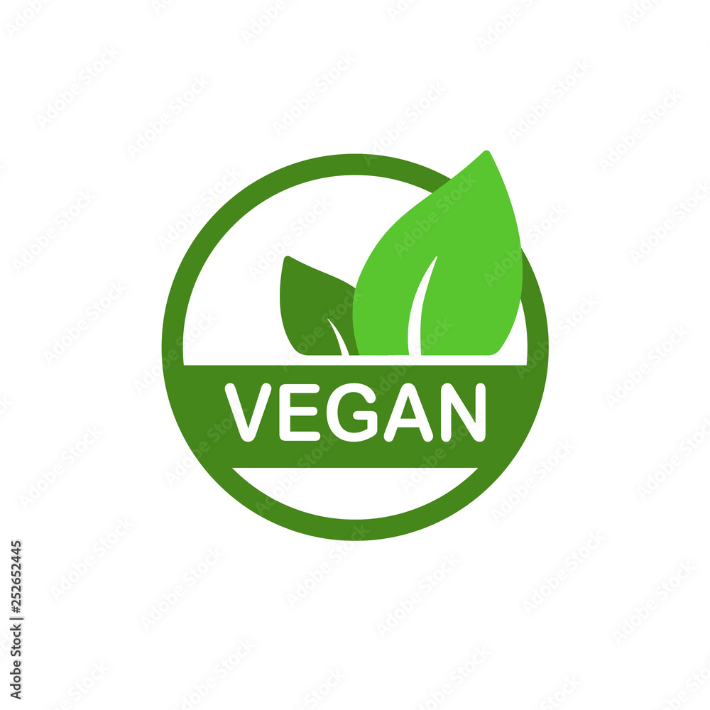 Vegan vector icon, bio eco sign, natural nutrition vegetarian concept, raw food. Flat design sticker isolated on white. Vegan vector icon, bio eco sign, natural nutrition vegetarian concept, raw food. Flat design sticker isolated on white.