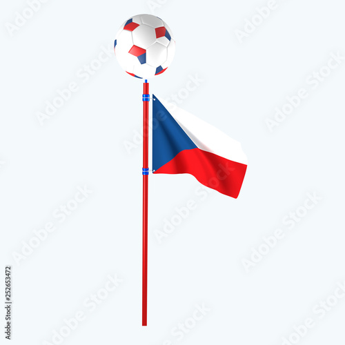 Obraz na płótnie 3D rendered country flag with soccerball w salonie
