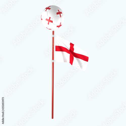 3D rendered country flag with soccerball