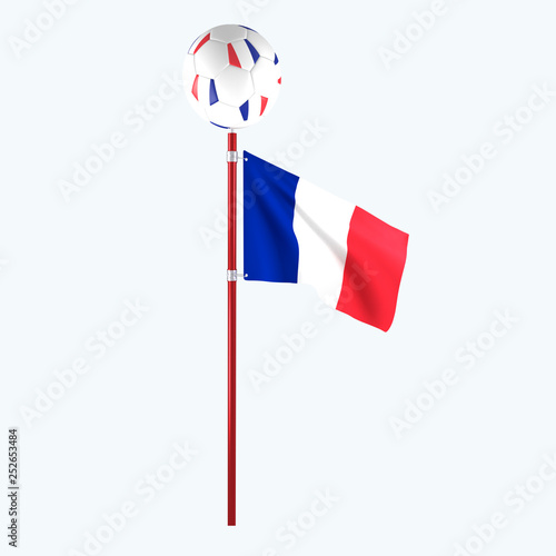 Obraz na płótnie 3D rendered country flag with soccerball w salonie