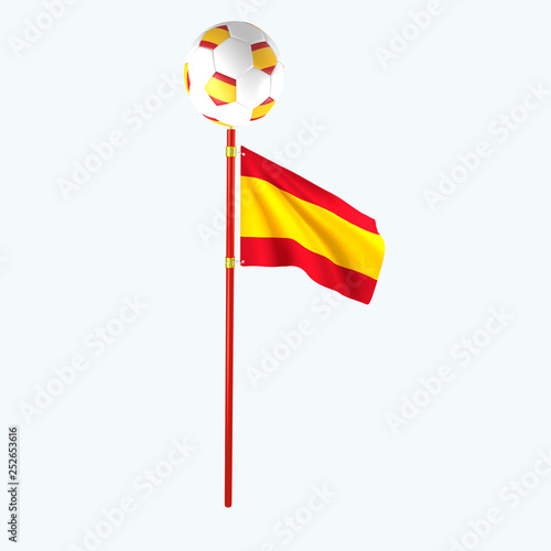 Obraz na płótnie 3D rendered country flag with soccerball w salonie