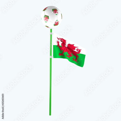Obraz na płótnie 3D rendered country flag with soccerball w salonie