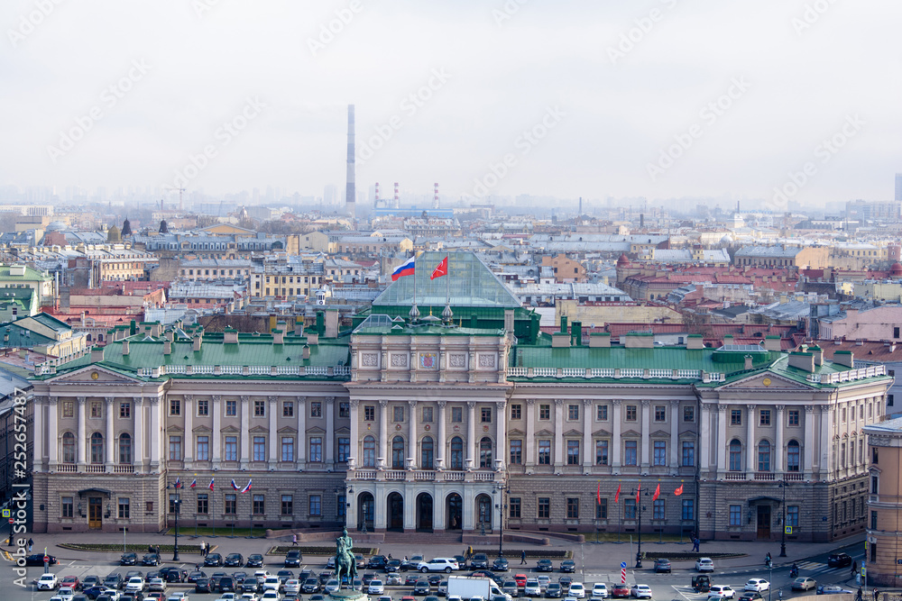 Fototapeta premium View of buildings, streets, bridges, rivers and canals of St. Petersburg, Russia.