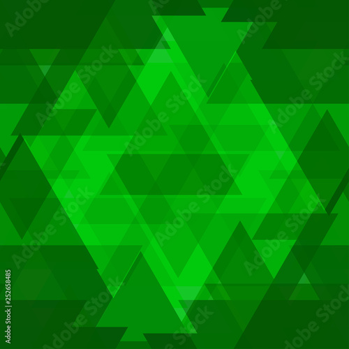 Bright green large triangles in the intersection and overlay.