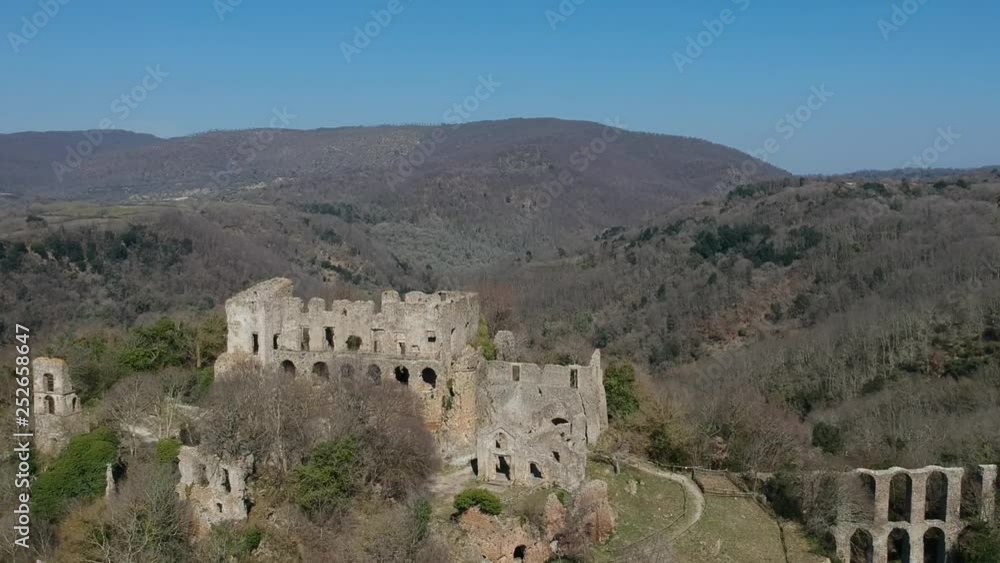 aerial view of the ancient town Monterano aerial view of the ancient town Monterano