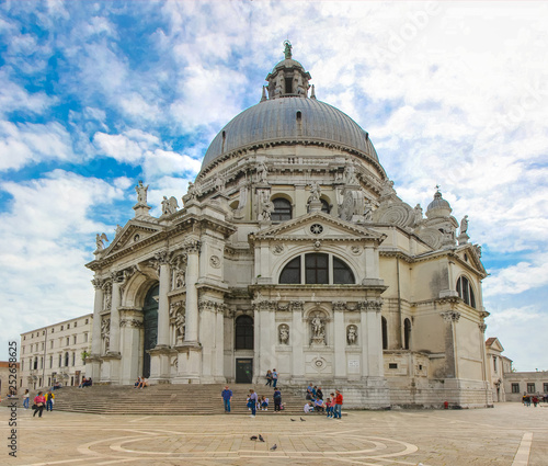 Basilica Santa Maria della Salute on embankment of Canal Grande in Venice, Italy