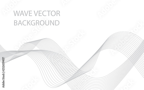 Abstract gray wave lines on white background. Can be used presentation, poster. Vector illustration. © Charactar