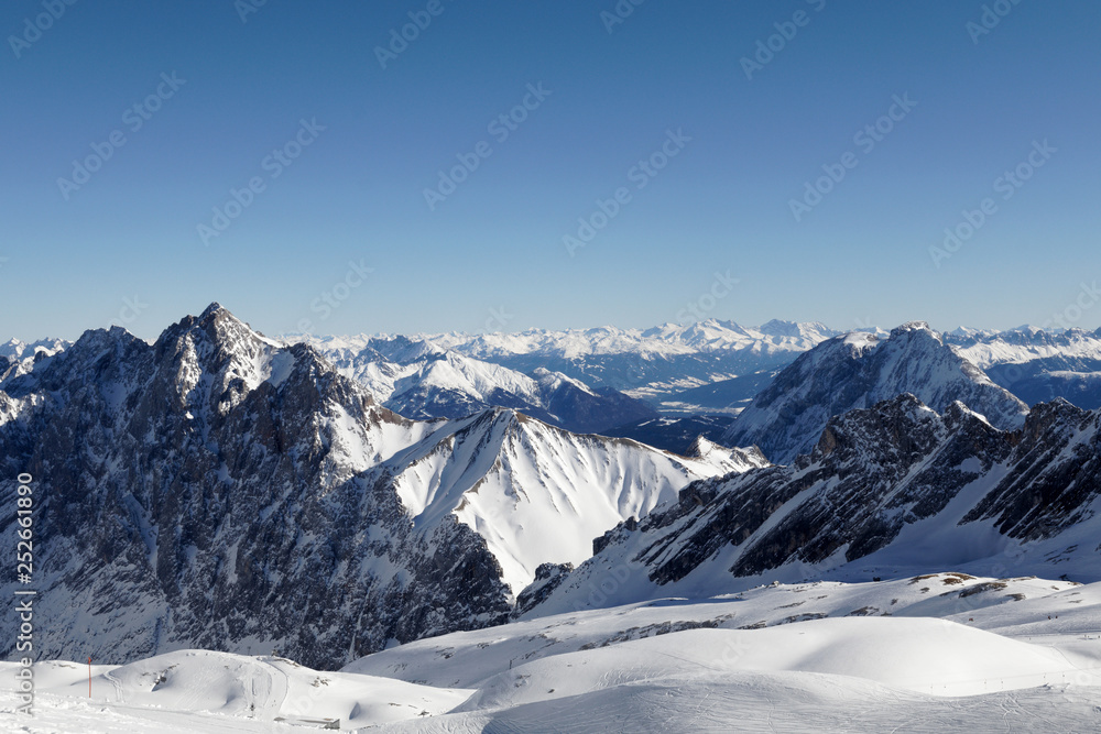 Obraz premium Zugspitze, Germany, mountain, snow, peak, winter