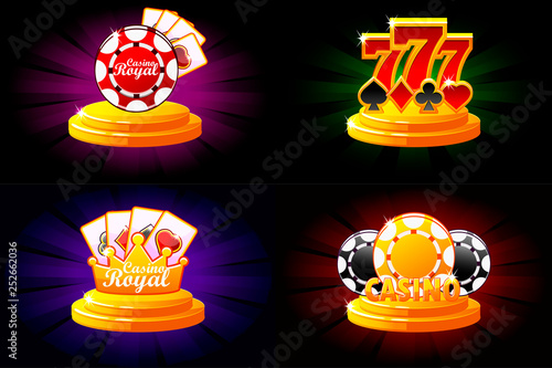 Εκτύπωση καμβά Casino and Poker icons