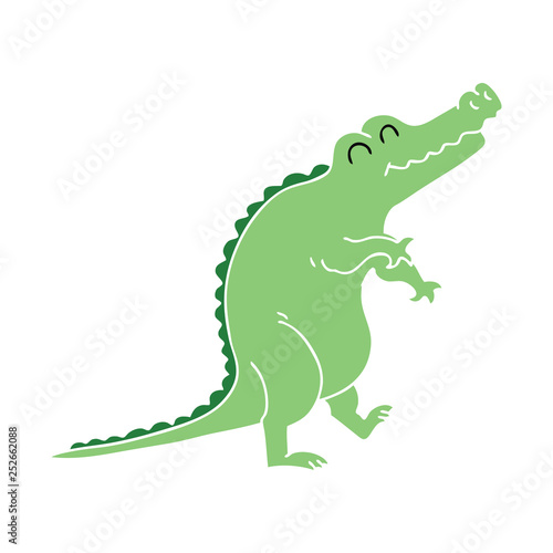 quirky hand drawn cartoon crocodile