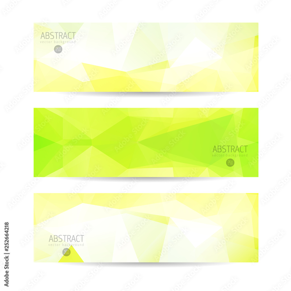 Fototapeta premium Vector banners set abstract triangle background