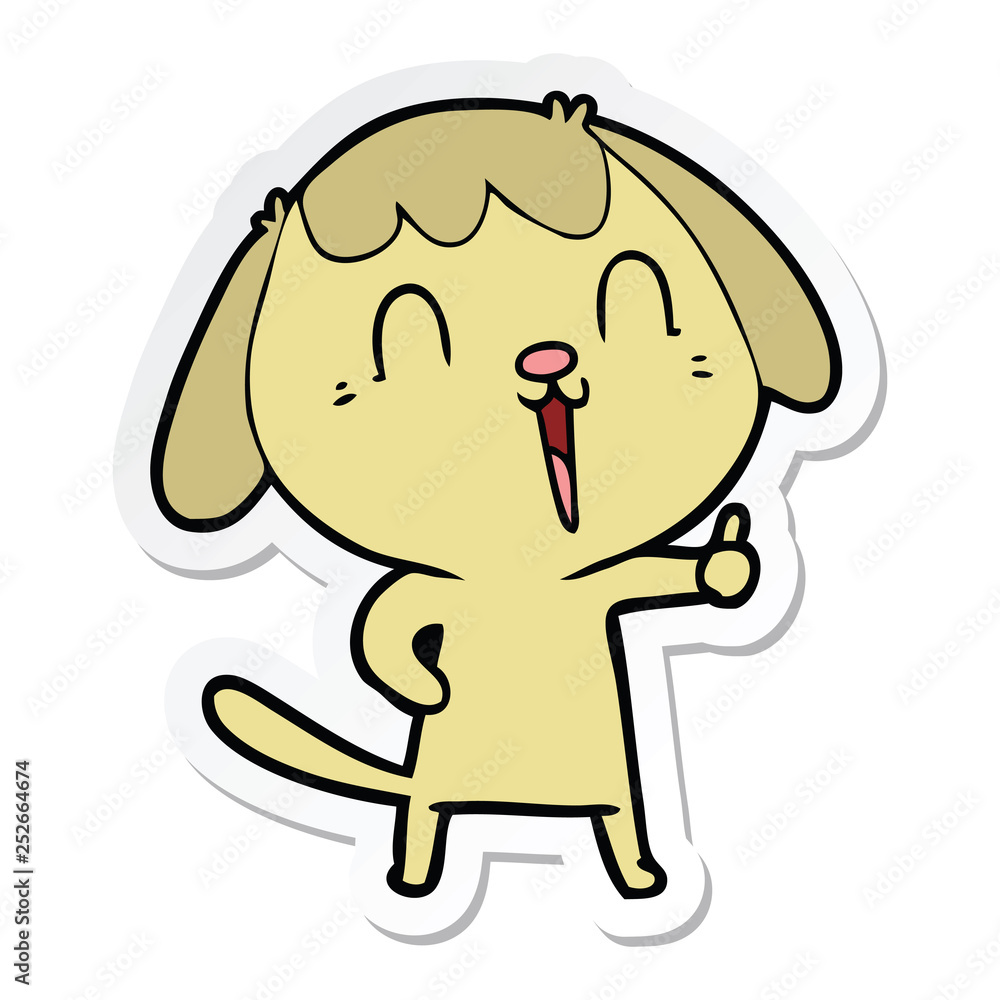 sticker of a cute cartoon dog sticker of a cute cartoon dog