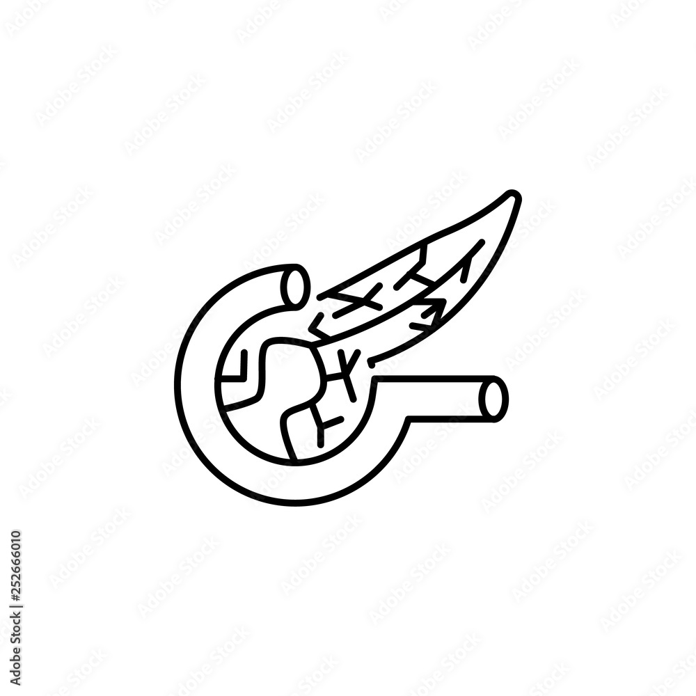 human organ pancreas outline icon. Signs and symbols can be used for web, logo, mobile app, UI, UX human organ pancreas outline icon. Signs and symbols can be used for web, logo, mobile app, UI, UX
