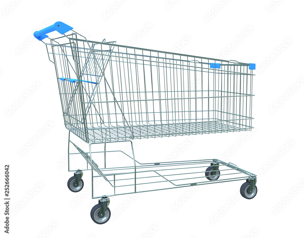 shopping trolley isolated 3D illustration shopping trolley isolated 3D illustration