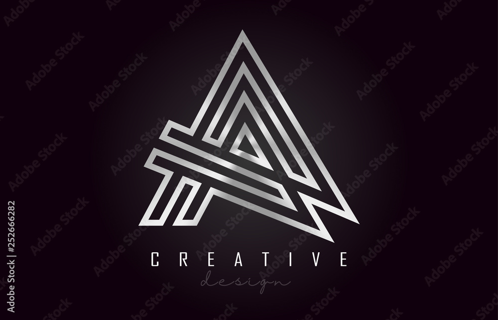A Silver Letter Logo Monogram Vector Design. Creative A Silver Metal Letter Icon A Silver Letter Logo Monogram Vector Design. Creative A Silver Metal Letter Icon