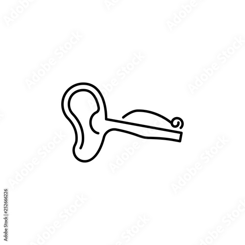 human organ ear outline icon. Signs and symbols can be used for web, logo, mobile app, UI, UX