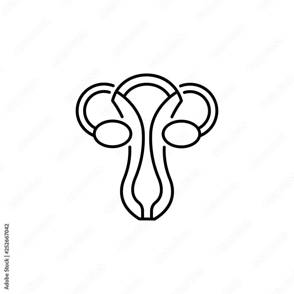 human organ uterus outline icon. Signs and symbols can be used for web, logo, mobile app, UI, UX human organ uterus outline icon. Signs and symbols can be used for web, logo, mobile app, UI, UX