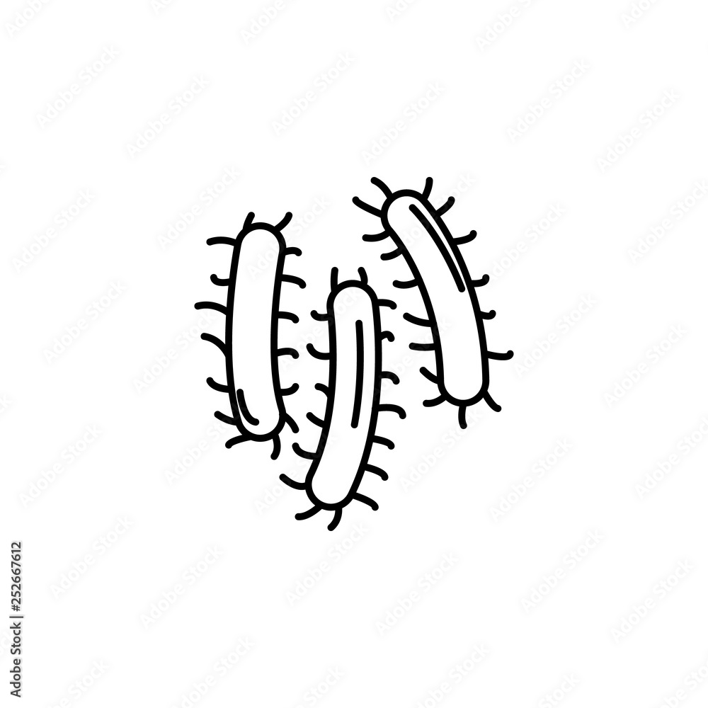 human organ three bacteria outline icon. Signs and symbols can be used for web, logo, mobile app, UI, UX human organ three bacteria outline icon. Signs and symbols can be used for web, logo, mobile app, UI, UX