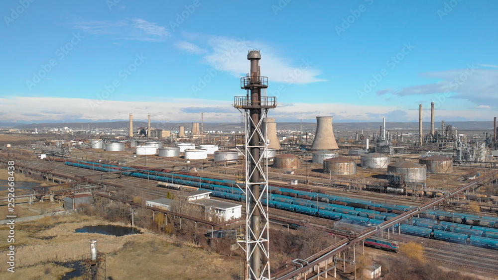 Fototapeta premium Oil refinery landscape