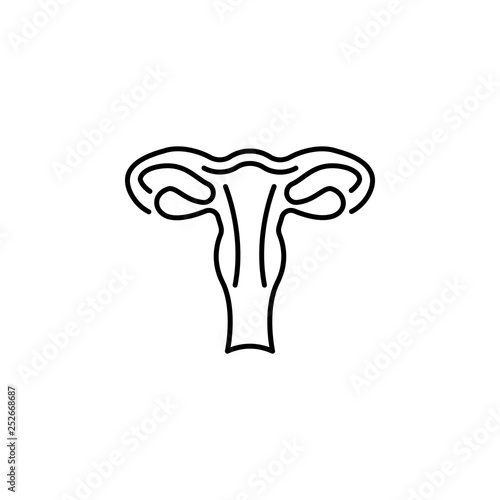 human organ uterus outline icon. Signs and symbols can be used for web, logo, mobile app, UI, UX