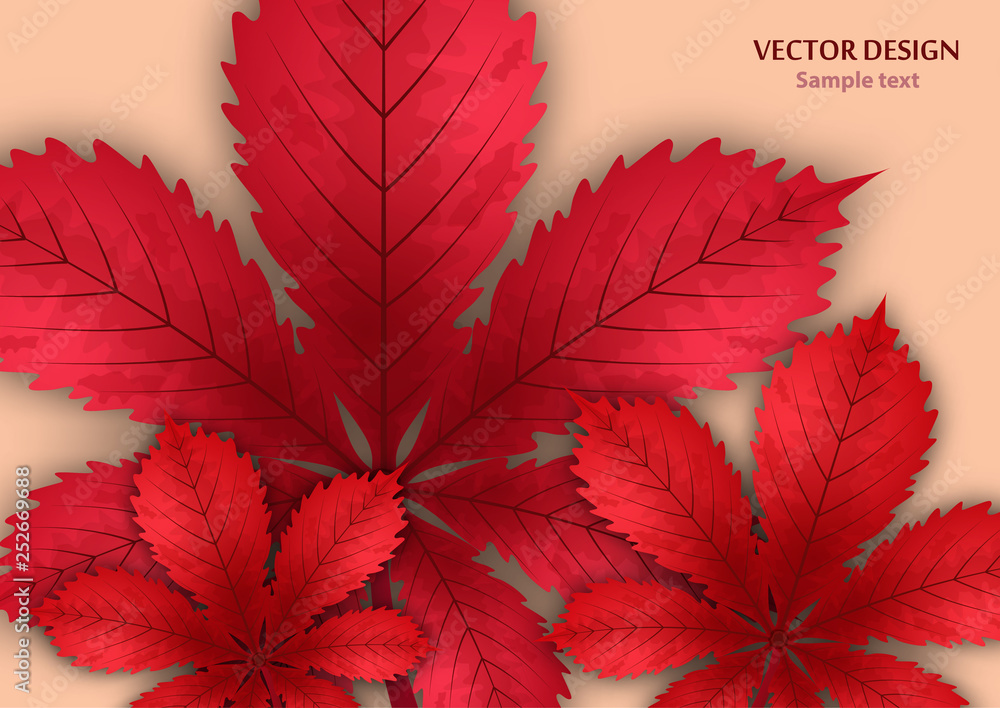 Bright stylish abstract background with chestnut leaves for your design. Design for covers, posters, flyers and banners. Vector illustration