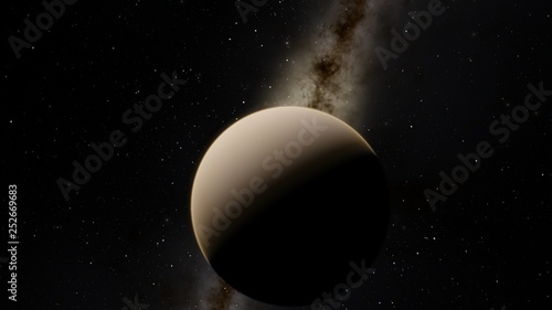 Exoplanet 3D illustration rendering of the Planet Venus on a starry background (Elements of this image furnished by NASA)