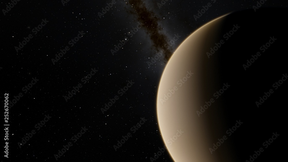 Exoplanet 3D illustration rendering of the Planet Venus on a starry background (Elements of this image furnished by NASA)